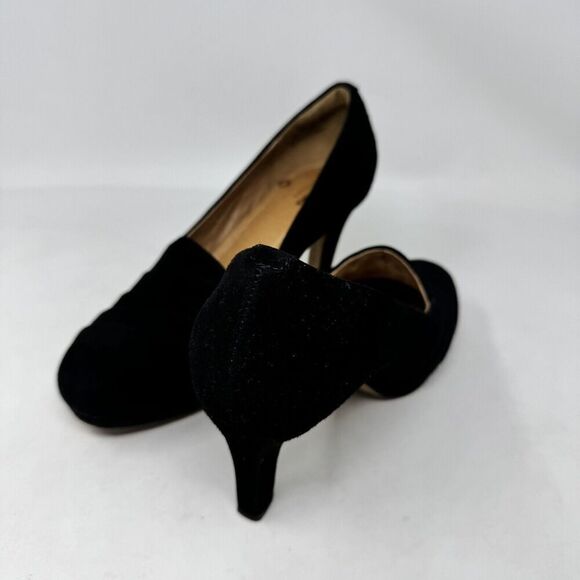 CLARKS Delsie Joy Black Suede Heels‎ Pumps Comfort Leather Shoes Women's Size 8 - Picture 1 of 11